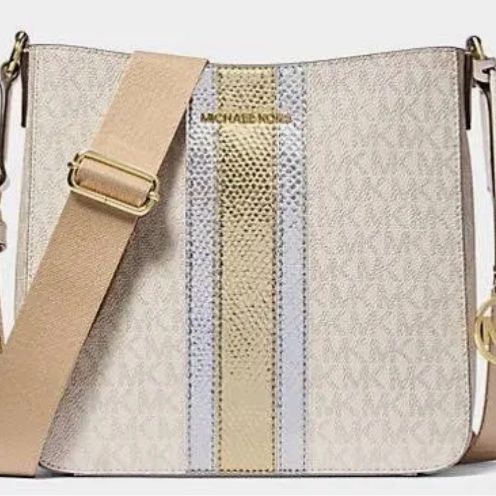 Michael Kors Cream and Gold Crossbody Bag